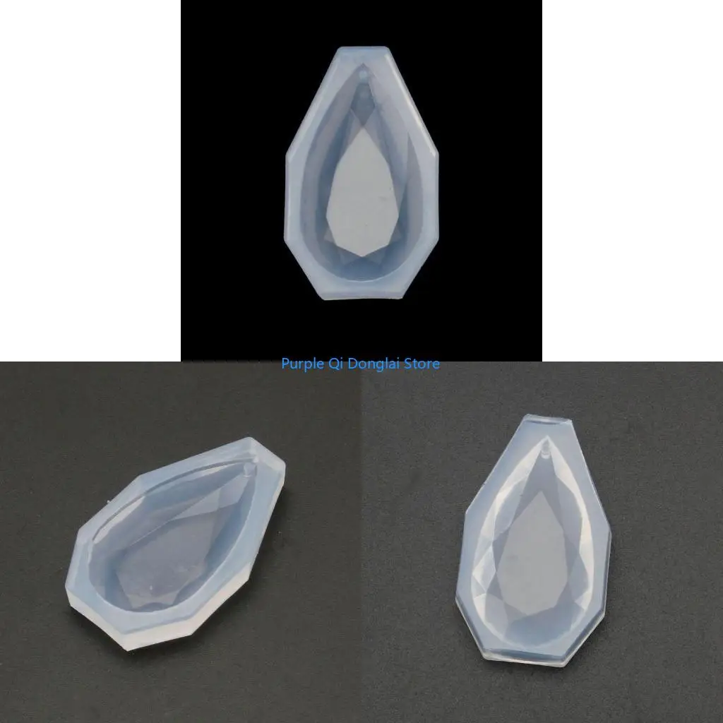 L21E Silicone Pendant Geometric Water Drop Mold Resin Casting Pendant with Hole