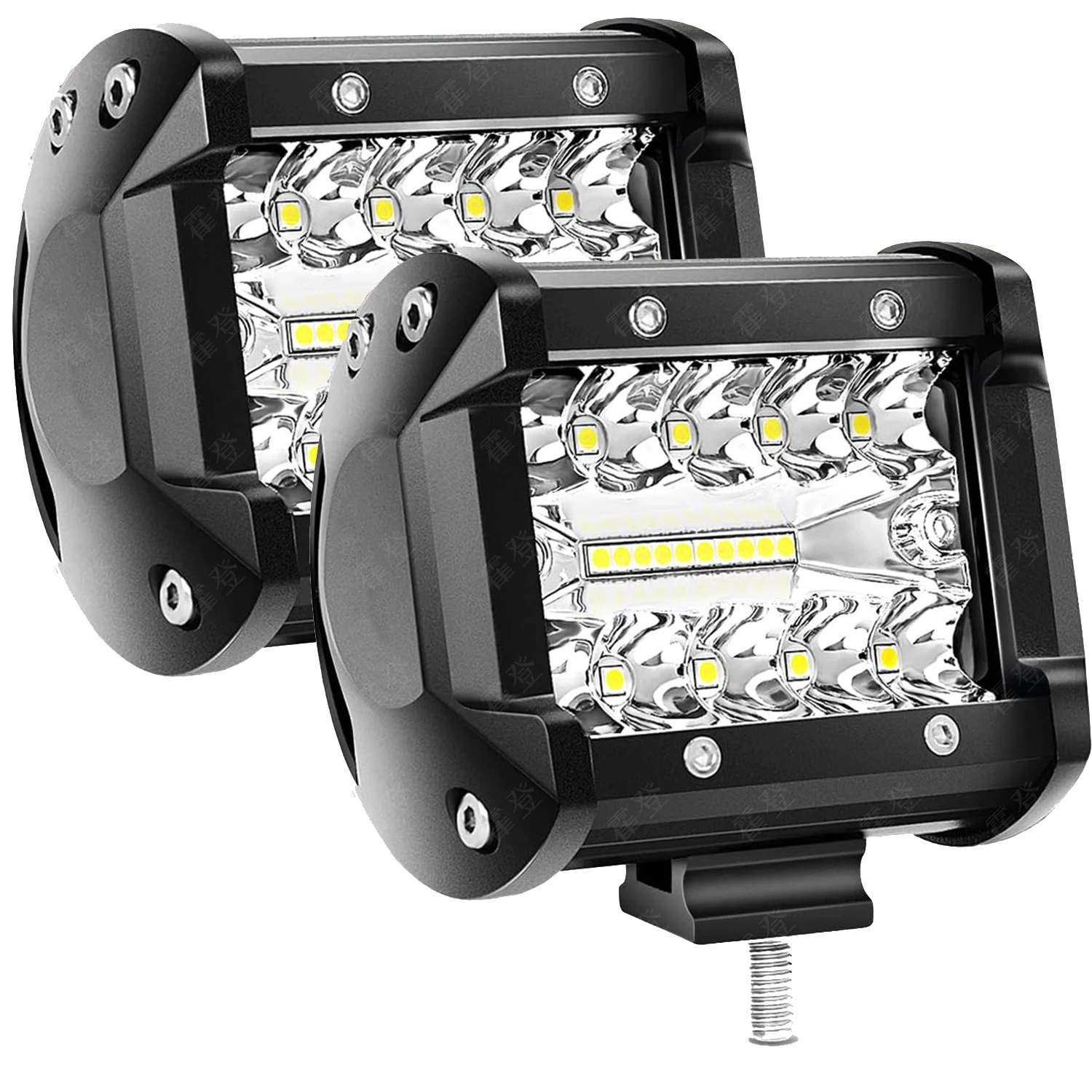 

60W LED Light Bar 6000K Bright Spot/Flood Combo Beam, IP67 Waterproof, Aluminum Heat Sink&Vibration Resistant for Car Motorcycle