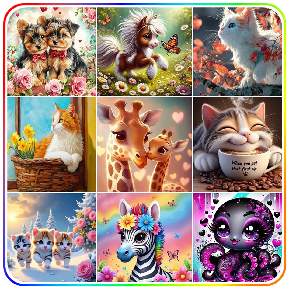 

SDOYUNO 5D Diamond Painting Diamond Art Accessories Animals Rhinestones Embroidery Cross Stitch Kit Diamond Mosaic Home Decor