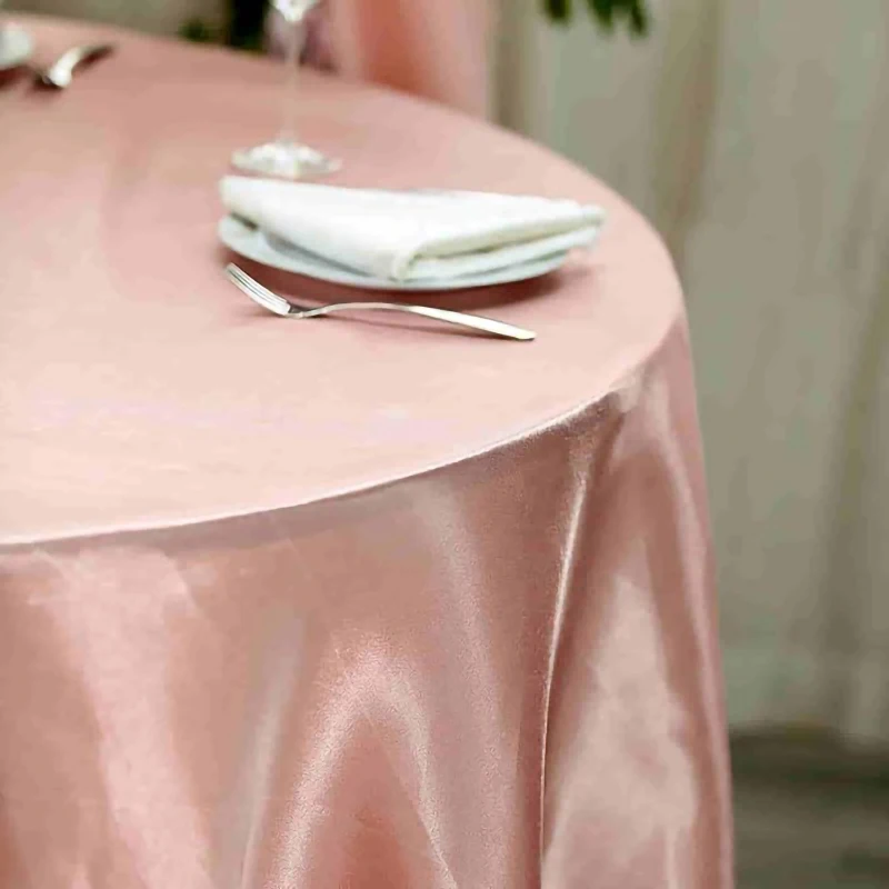 Round Satin Tablecloths Overlay Cover Smooth Fabric For Wedding Event Banquets Baby Shower Hotel Buffet Table Cloth Decor