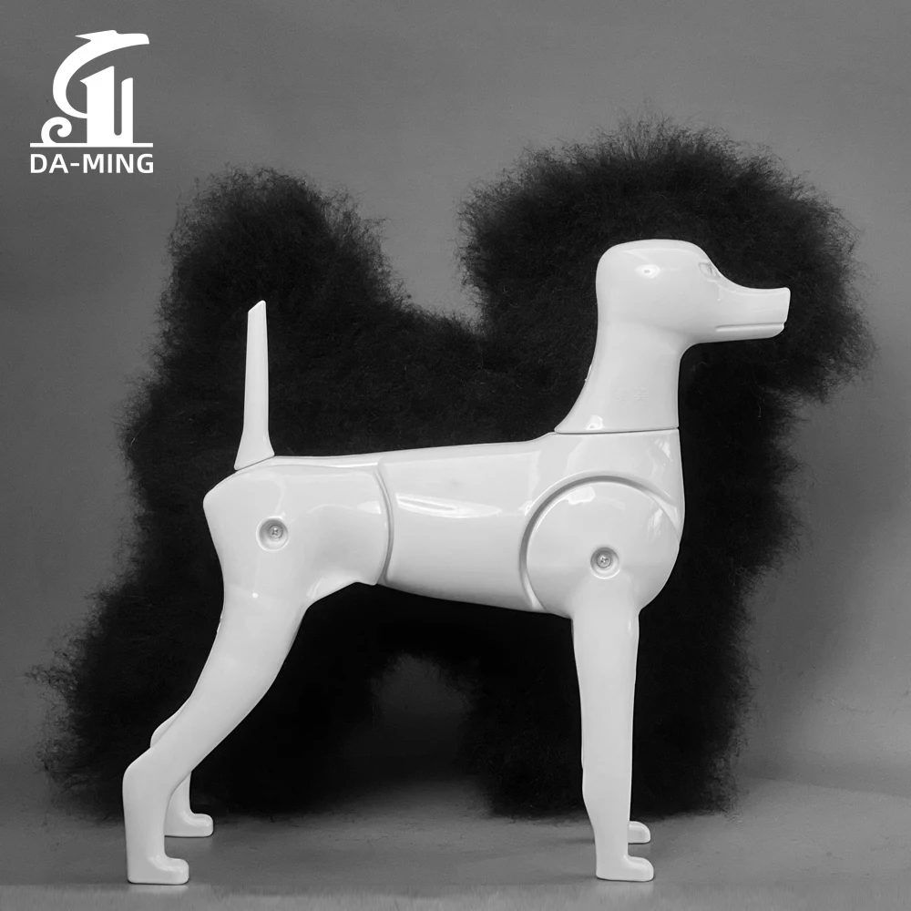 Pet Simulation Hair Beauty Practicing Dog Standard Poodle Full Body Skeleton Model Grooming Black Teaching Safe Polyester