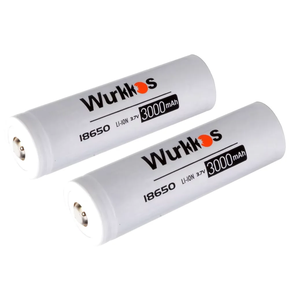 Wurkkos  3.7V 18650 3000mAh Rechargeable Li-ion Battery with USB-C Chargering Port  Rechargeable Batteries