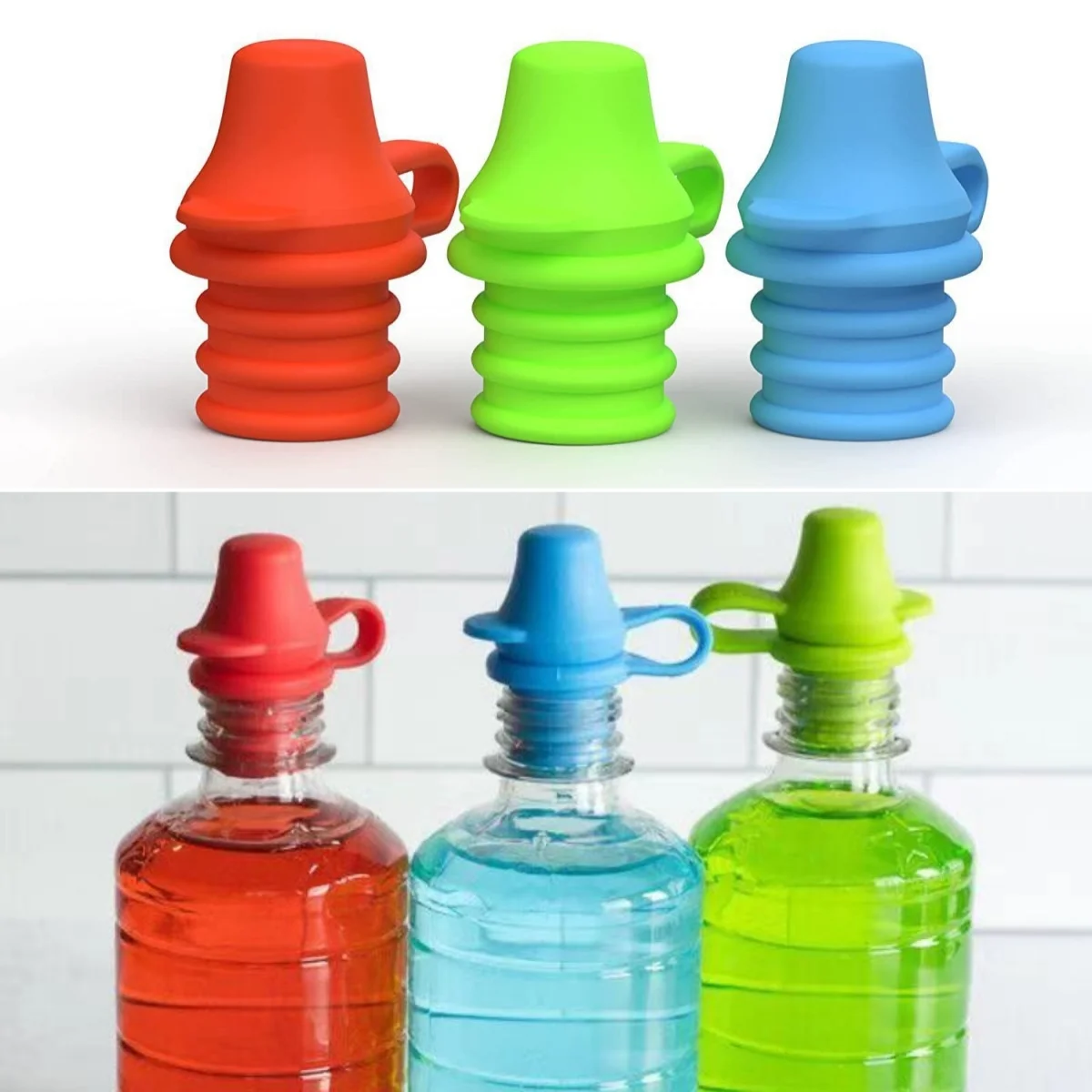 Portable Kids No Spill Choke Water Bottle Cup Adapter with Tube Drinking Straw for Baby Drink Feeder Water Leak Proof Bottle Cap