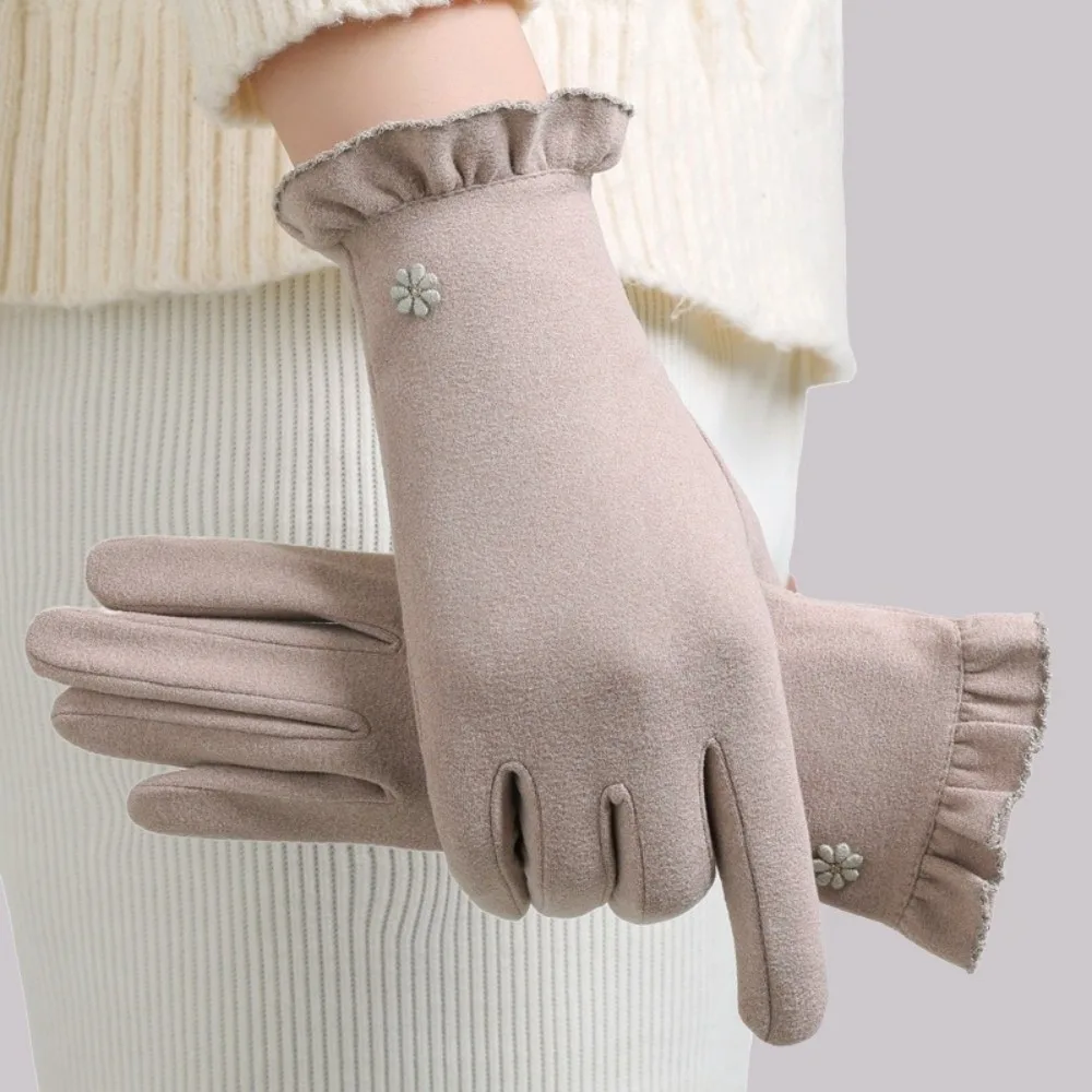 Neue Dralon Winterhandschuhe für Damen, warme Vollfinger-Fahrhandschuhe, winddicht, kältebeständig, Touchscreen-Handschuhe für Radfahren im Freien