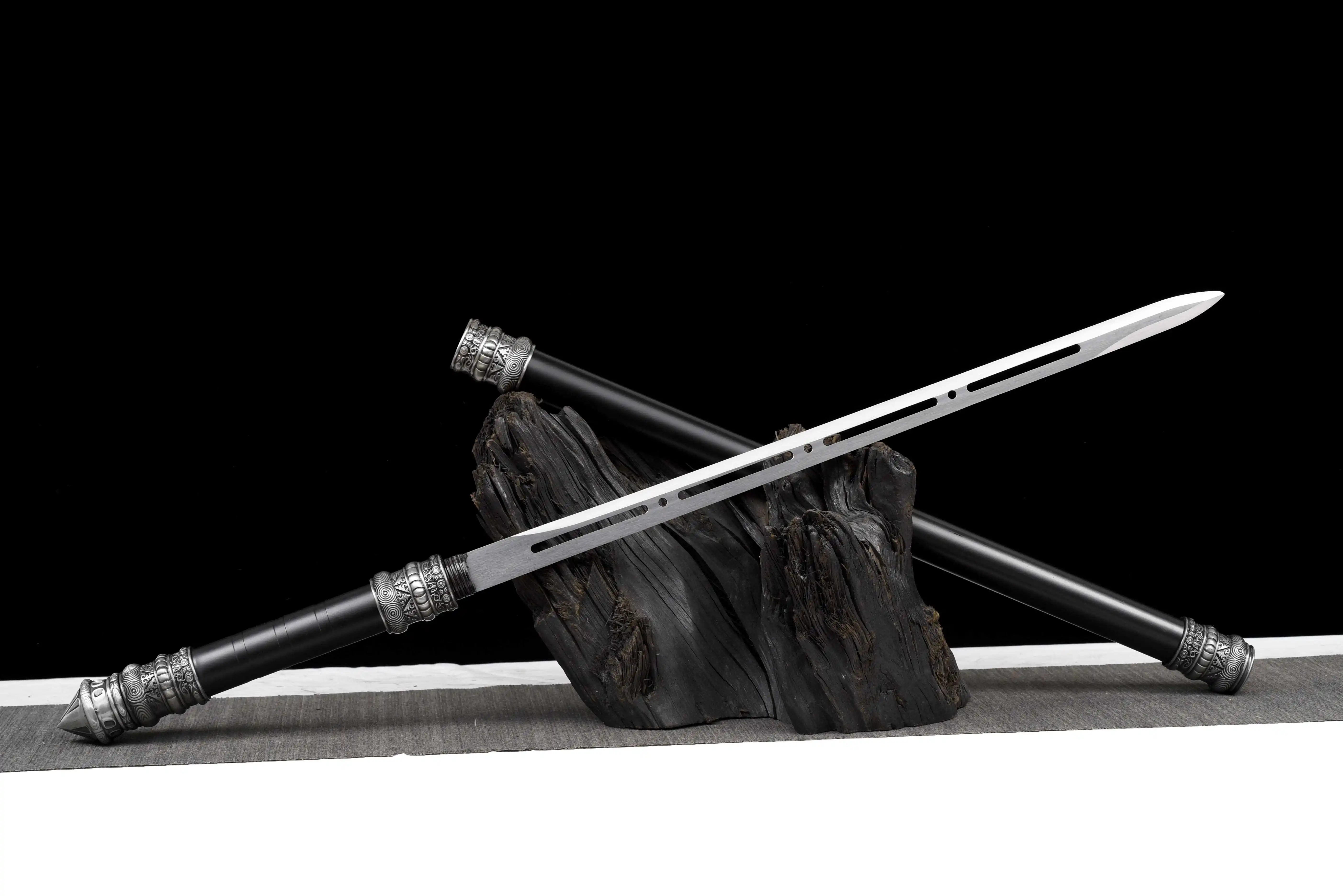 80cm stainless steel staff sword, Japanese Samurai sword, staff sword with threaded fit, sharp weapon, Ninja reverse connection