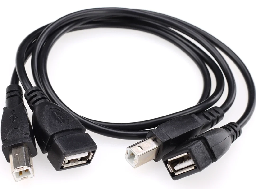 1000pcs USB 2.0 Type A Female To B Male Sync Data Scanner Printer Extension Adapter Cables
