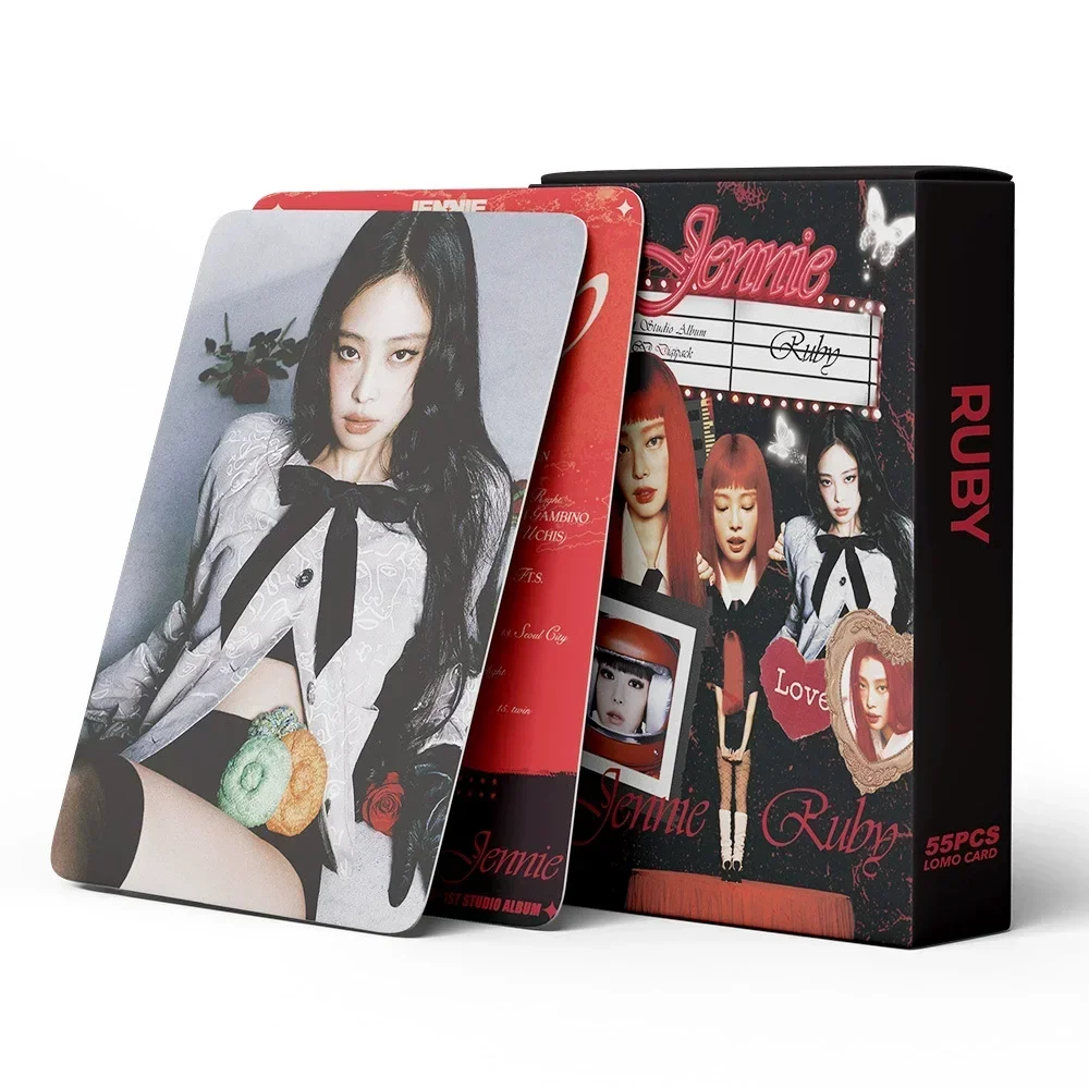 

55 шт./компл. KPOP JENNIE 1ST студийный альбом RUBY поддержка ломо-карты высокого качества с принтом фотокарты коллекция фанатов открытки подарки