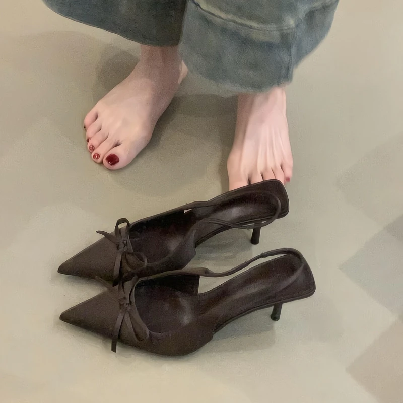 Sandalias de Tacón Alto de Verano de Lujo para Mujer, Sandalias de Moda con Lazo de Mariposa, Zapatos de Tacón Elegantes para Fiesta, Sandalias Femeninas