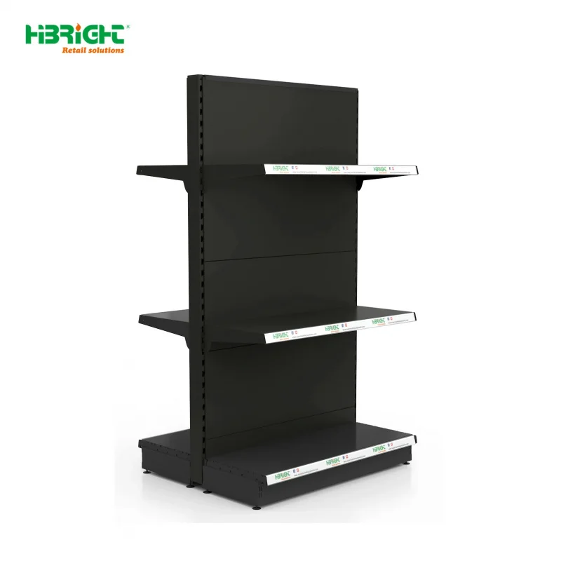 custom.Highbright Heavy Duty Metal Supermarket Rack Shelving Single-Sided Slatwall Series Efficient Storage