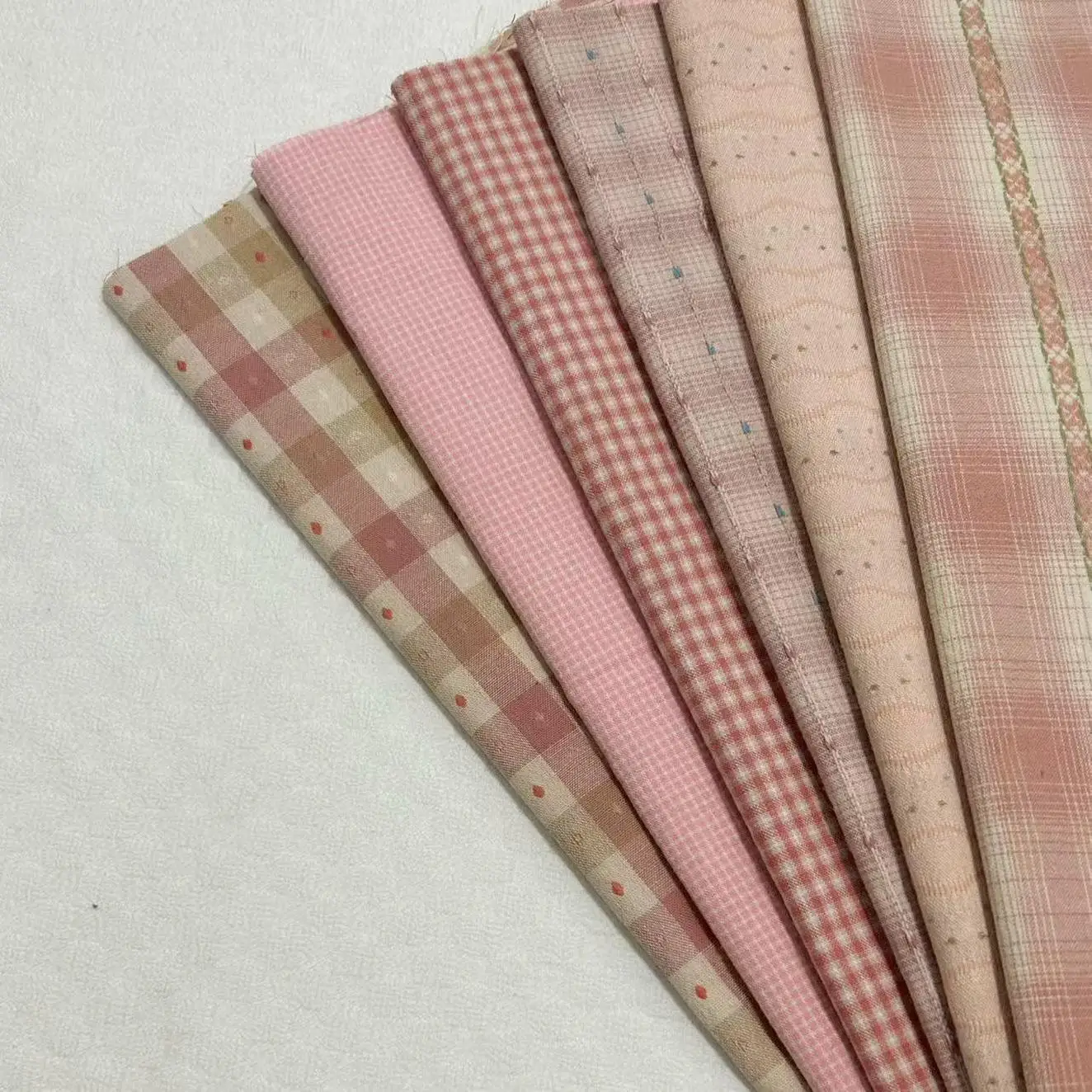 Tissu En Coton Teint En Fil Japonais,6pcs,22x22cm,Patchwork,Sac À Main,Poupée,Matelassage,Matériel Artisanal,Tissu À Coudre