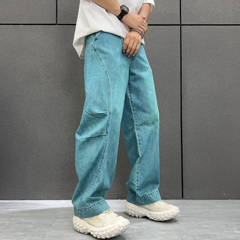 

High-end men's vintage men's jeans street hip-hop loose skater jeans branded clothing wide-legged pants pants man