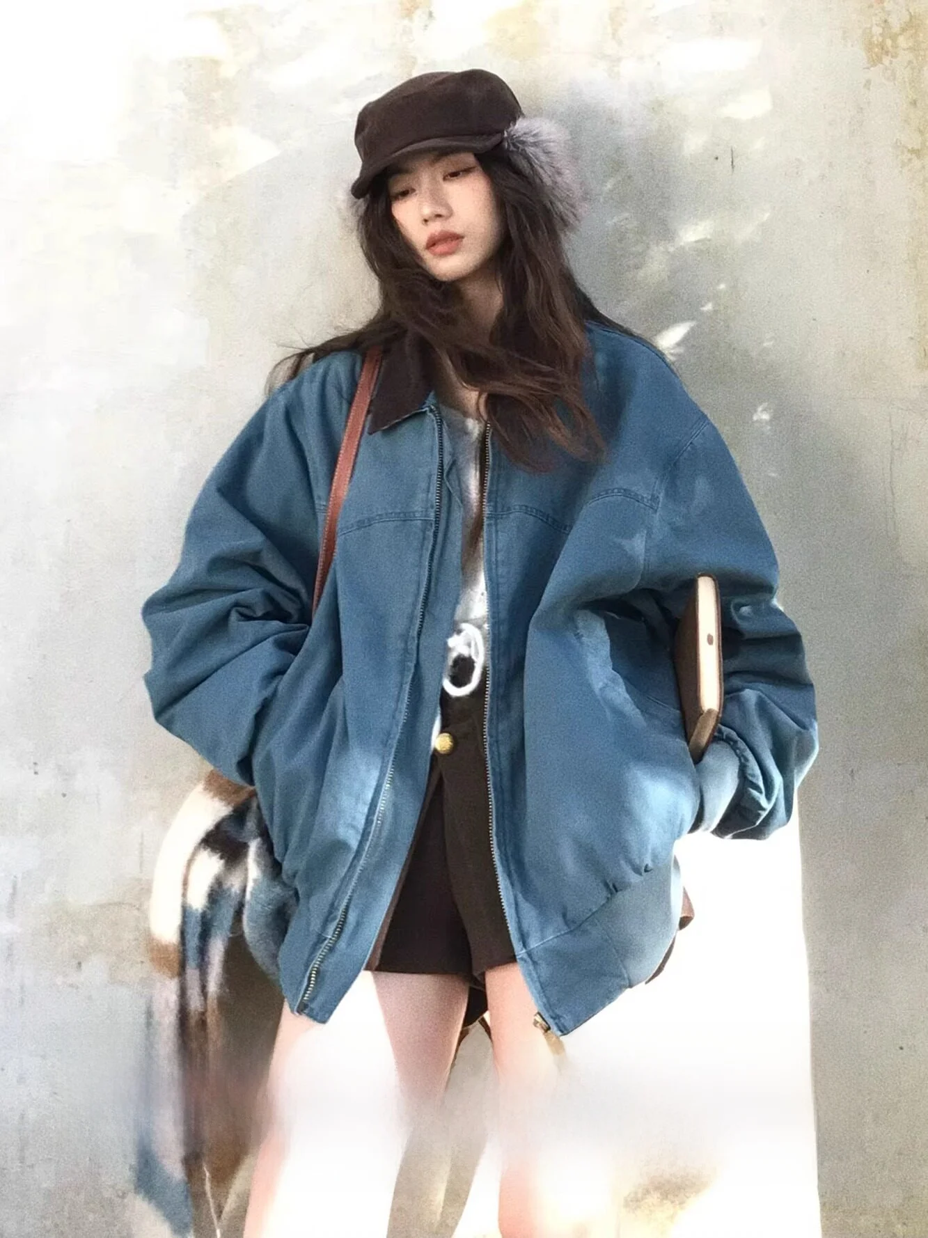 

American Barn Style Loose Fit Cotton Work Jacket Women's Retro Outerwear Breathable Field Jacket Barn Wind Collar Workwear