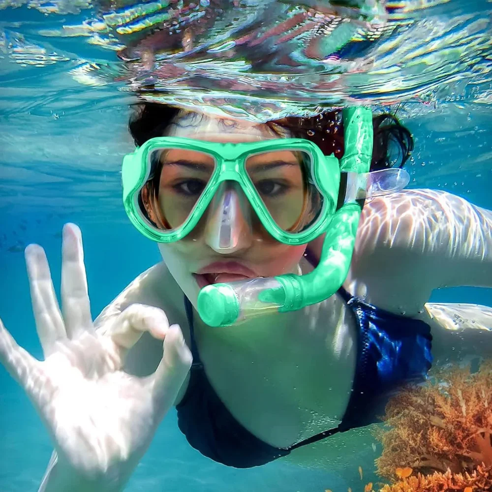 Nearsighted Myopia Diving Mask Dive Swimming Glasses Resin Plastic Lens, Googles Silicone Short-sighted Reading
