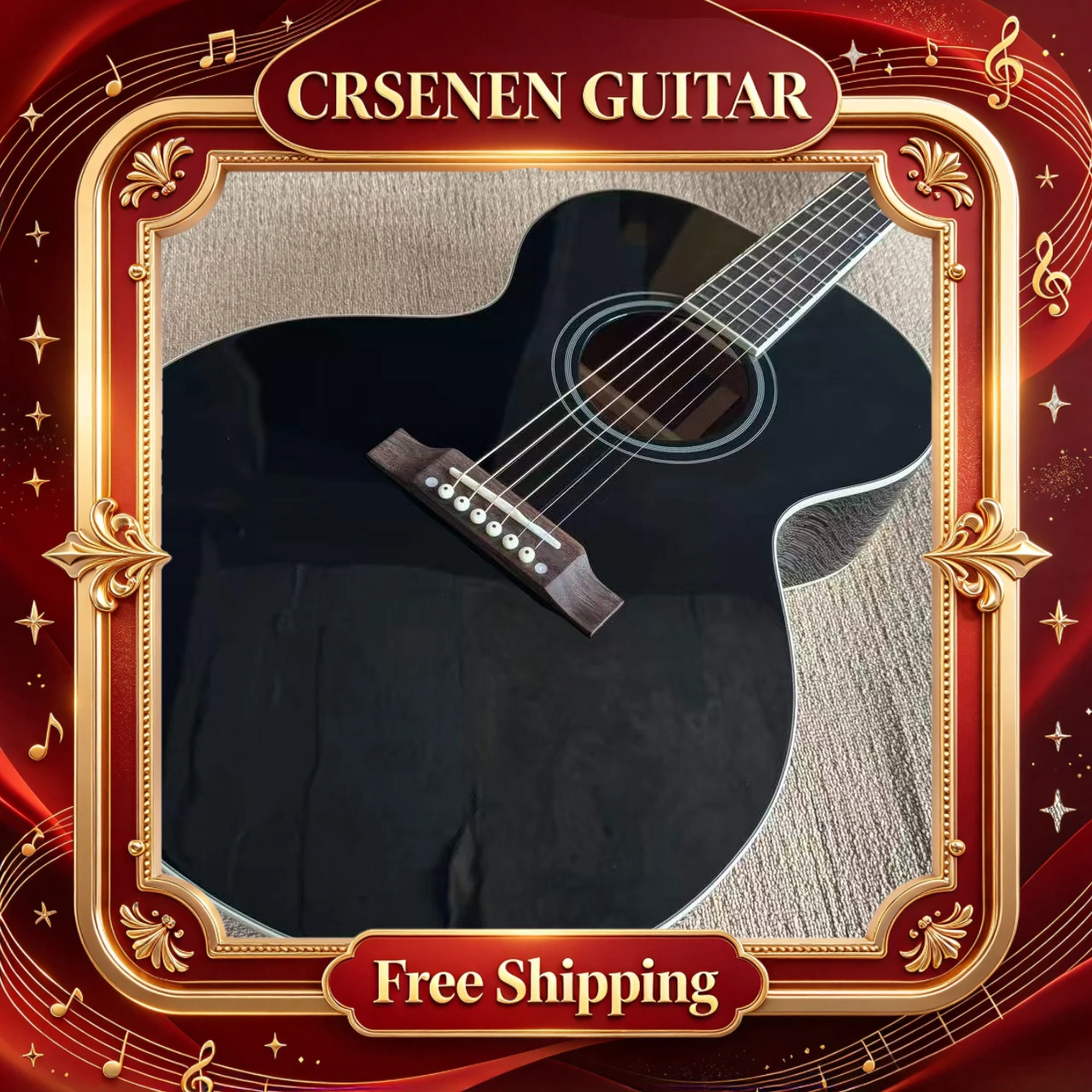 Free Shipping J180 Black 6 String Rosewood Fingerboard Acoustic Guitar Graduation Gift Wooden Guitar Folk Guitar Beginner