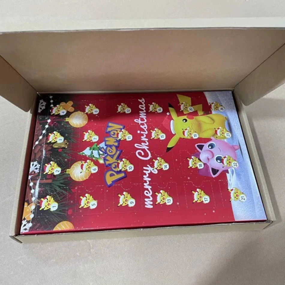 포켓몬 24개 포켓몬 어드벤트 캘린더 장난감 피카추 리자몽 이브이 애니메이션 액션 피규어 크리스마스 할로윈 캘린더 어린이 선물