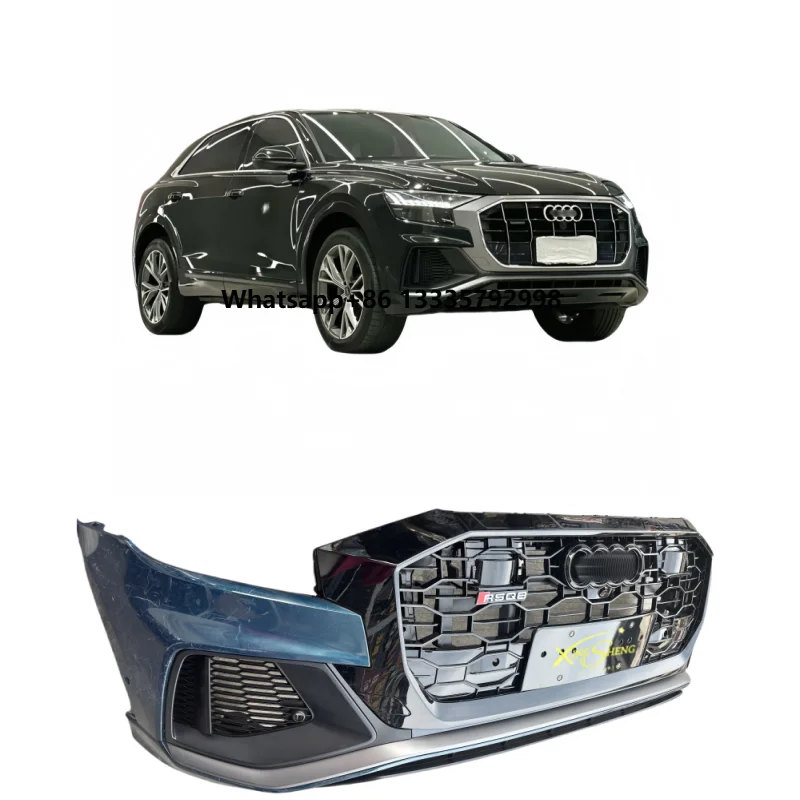 

FOR Audi Q8 RS High Quality Front Bumper and Grille Fog Lights Hood Headlight Radiator radar Harness