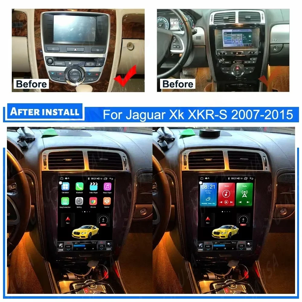 

NEW Upgrade For Jaguar XK 2006-2013 Touch Screen Wireless CarPlay GPS Navigation multimedia Android Player Car Radio Head Unit