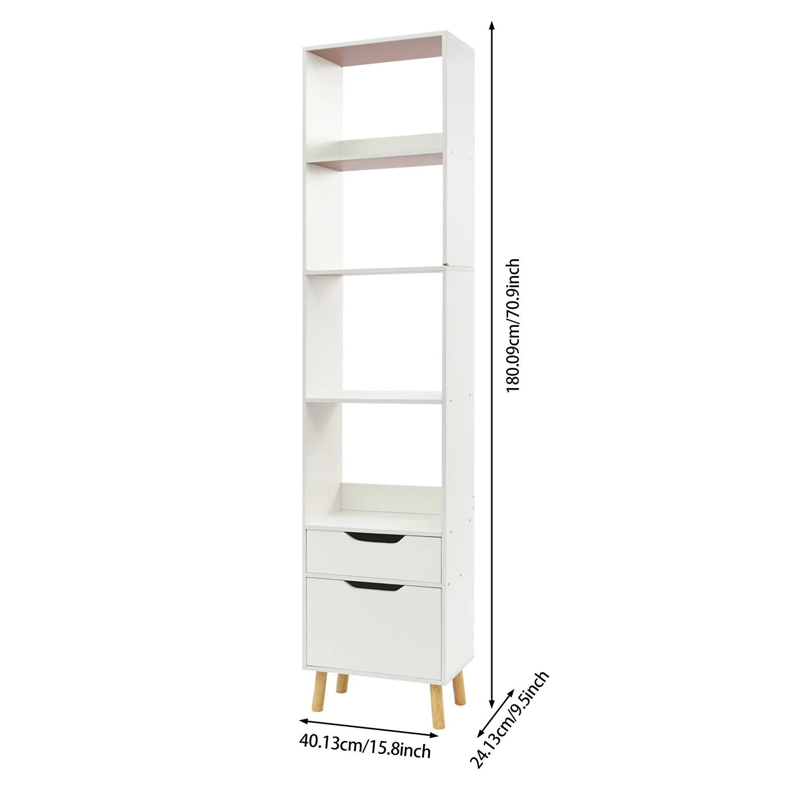 Bookshelf with Drawers, Bookcase Storage Organizer, Floor Standing Storage Rack for Living Room