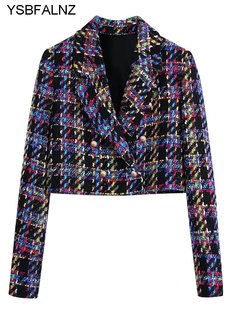 2024 Tweed Blazers Suit Outerwear Spring Coats Long Sleeve Tops Fashion Jackets Tailored Women Coat Multicolor Cropped Clothing