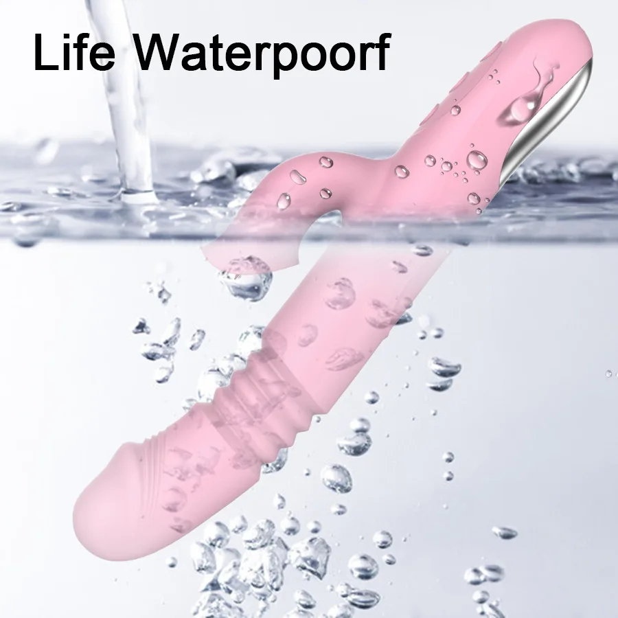 2 In 1 Heating Vibration Dildo Wand Licking Vibrators Clitoris Stimulator G-Spot Powerful Female Nipple Clit Adult Sex Toys