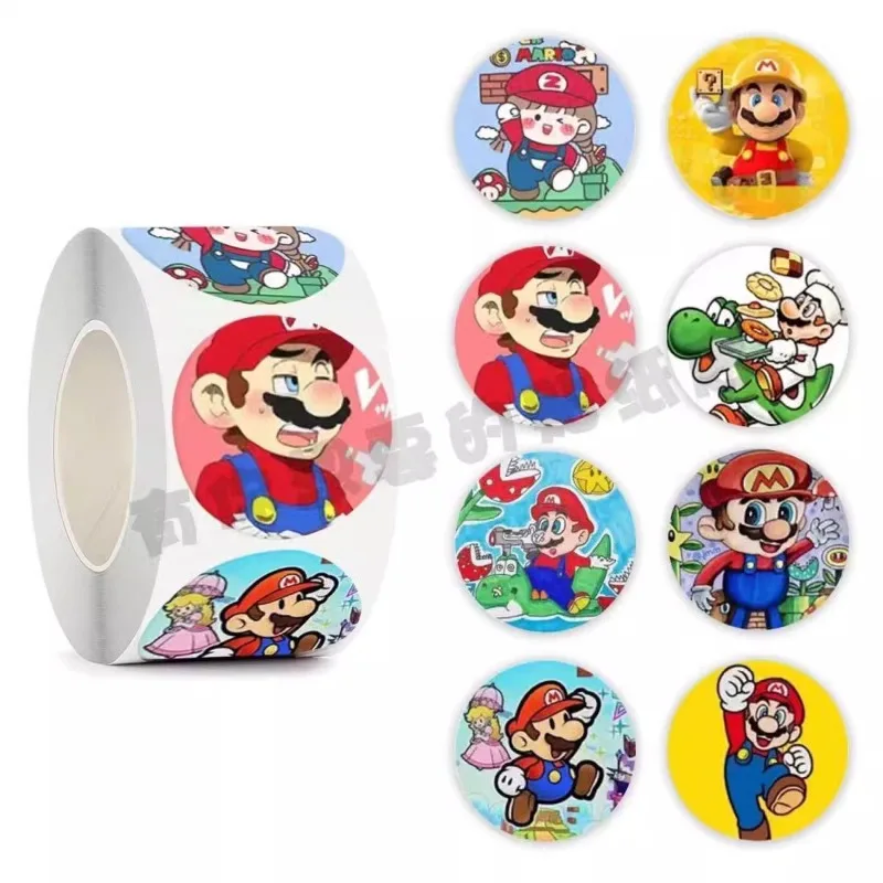 500pcs Super Mario Bros Stickers Anime Cartoon Diy Label Luggage Graffiti Decals Cartoon Kids Party Candy Stickers Decorative