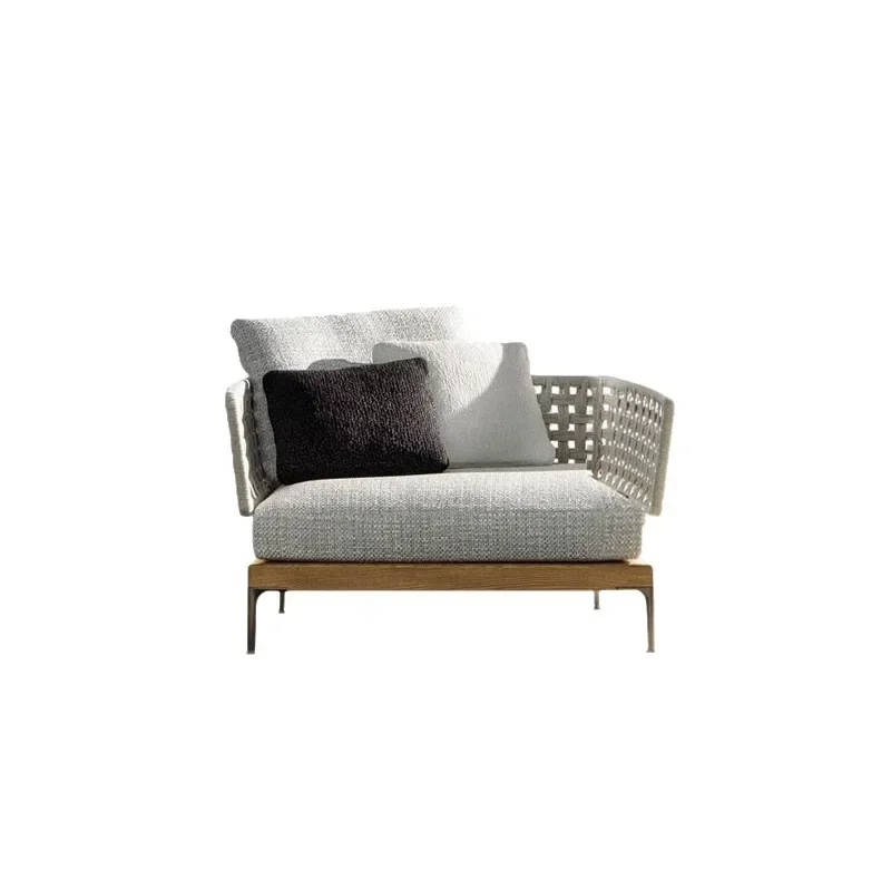 

Leisure garden courtyard rattan sofa villa open-air high-end teak sofa furniture hotel homestay sofa set