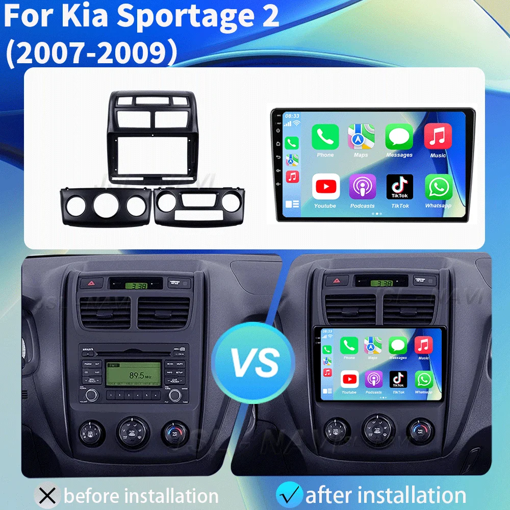 Android 16 Car Radio For Kia Sportage 2 2007 - 2009 Multimedia Video Player Navigation stereo GPS No 2din 2 din dvd