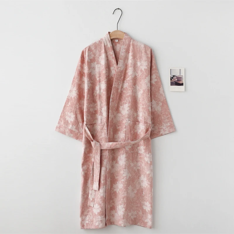 Albornoz elegante de mariposa Jacquard con tinte anudado, ropa de descanso suave y agradable para la piel, albornoz humeante para el sudor, regalos de vacaciones de lujo