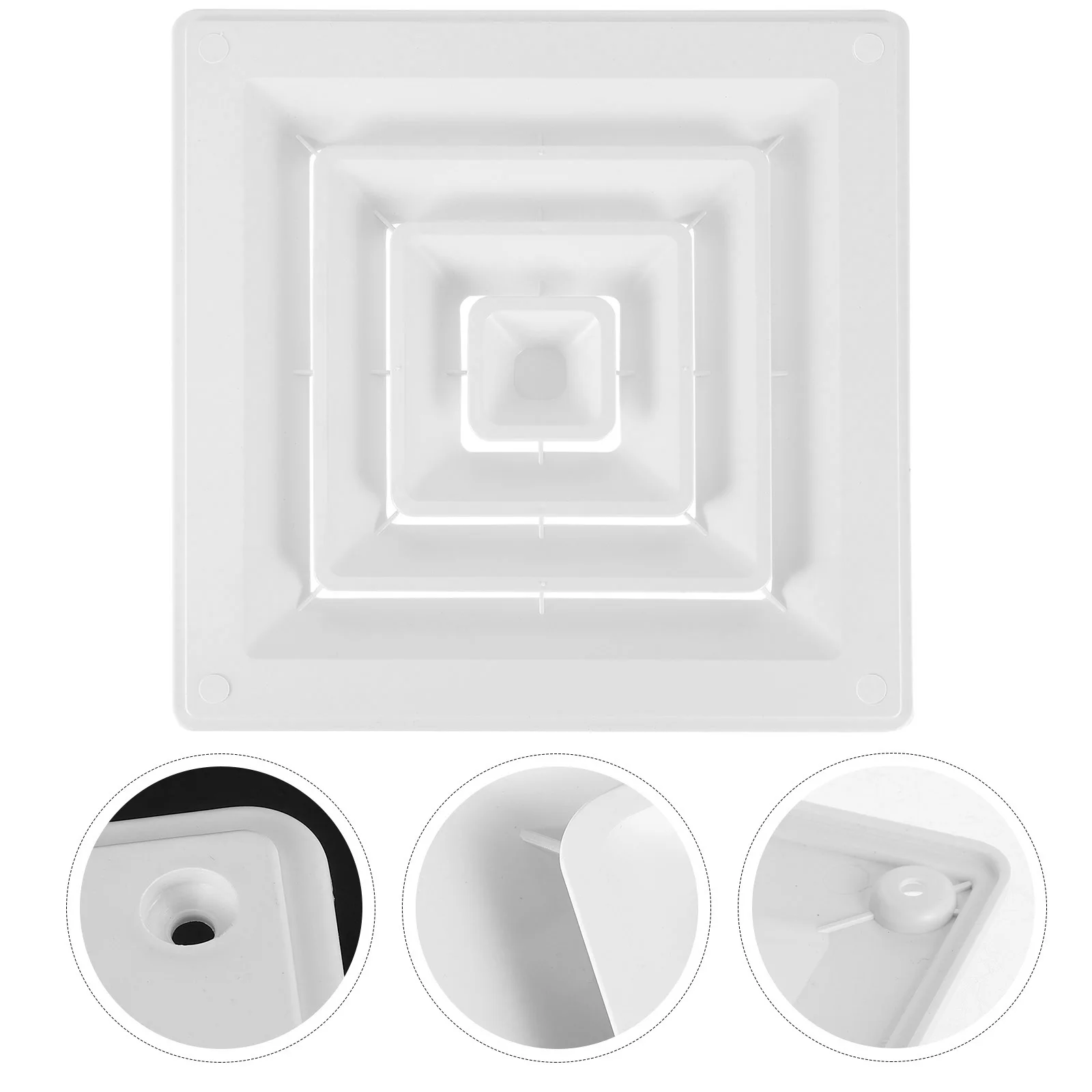 

White Ceiling Hvac Grille Vent Cover For Air Outlet Bathroom Kitchen Durable Compact Air Supply Easy Installation Unrestricted