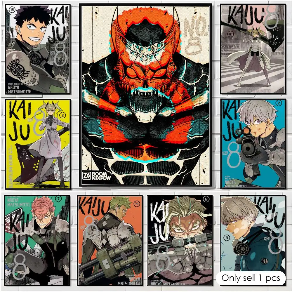 Anime K-Kaiju No. 8 Poster Trendy Aesthetic Wall Art high-end Bedroom Home Cafe library Decor