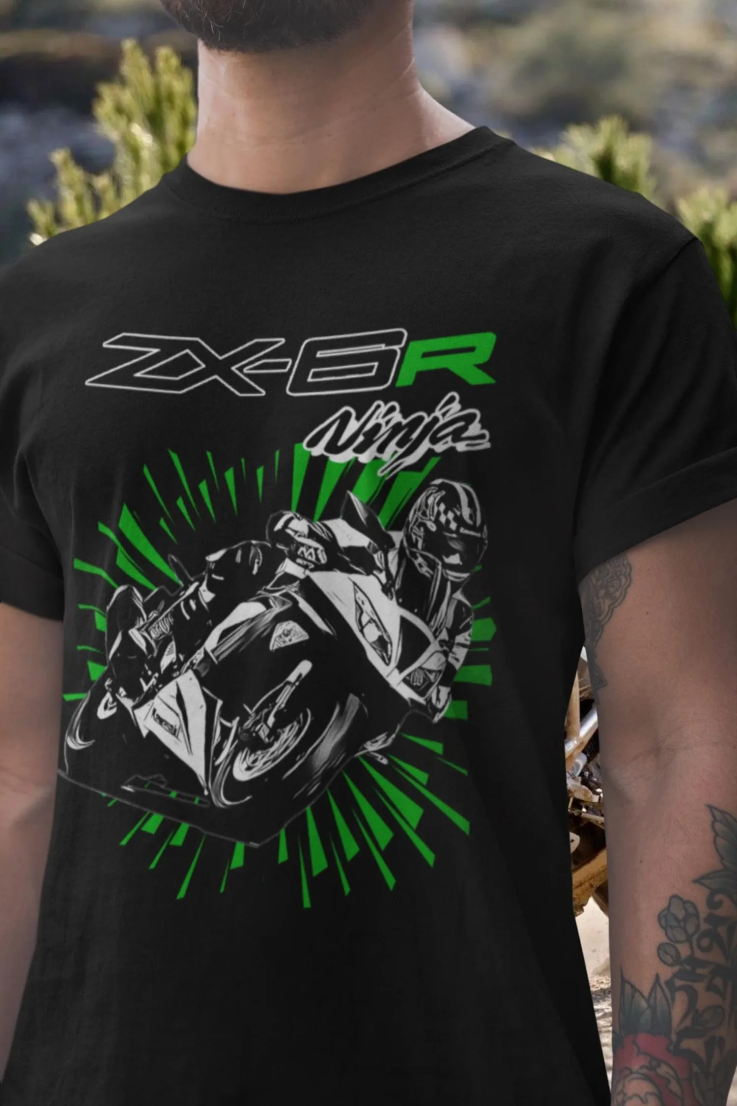 

537@EY K.awasaki Ninja ZX-6R T Shirt Supersport 636 Screamer Motorcycle Tee Racing Rider Graphic Top For K.awasaki Fans WSBK Leg