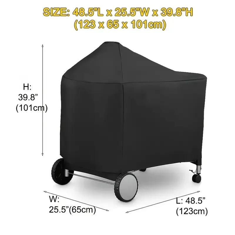 غطاء شواية فحم فاخر من ويبر مقاس 22 بوصة، مقاوم للماء عالي التحمل 7152 - إغلاق برباط قابل للتعديل #6