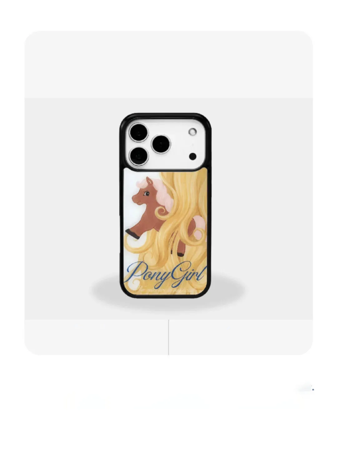 American Vintage Cute Long Haired Pony Kawaii Phone Case For iPhone 18 17 16 15 14 13 12 11 Pro Max Plus 17air Drop Glue Cover view 5