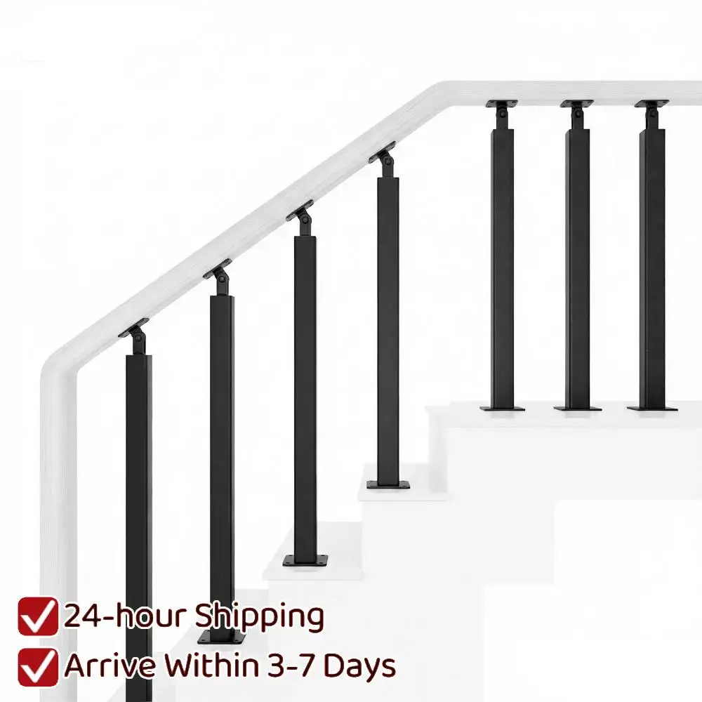 

35/37inch Stair Railing Post Commercial Railing Pillar with Screws Kit 270°Adjustable (Handrail Not Included) for Deck Balcony