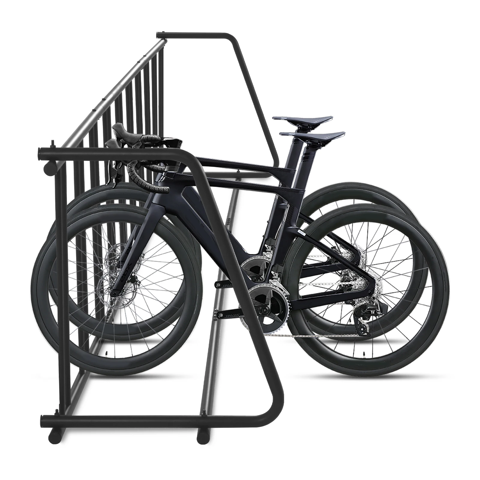

Commercial Grid Bike Rack Dual Sided Fits 12-29in Tires Outdoor Bike Rack Stand for 10 Holders for Garages Streets Yards Events