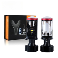 Y8 Mini LED Projector Headlight H4 Bi-Beam Lens Fisheye Compact Cut-off Line for Car Motorcycle Penetration Car Accessories