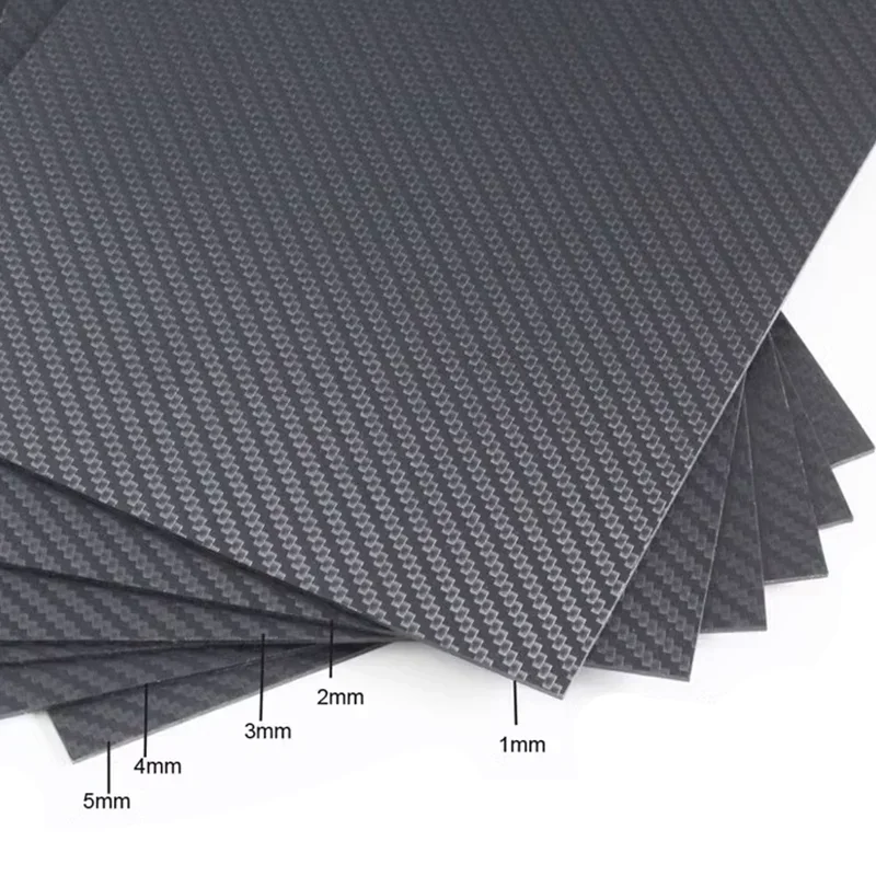 3K Carbon Fiber Plate 125x50mm Thickness Range 0.5-5mm for DIY RC Car Drone Model Building