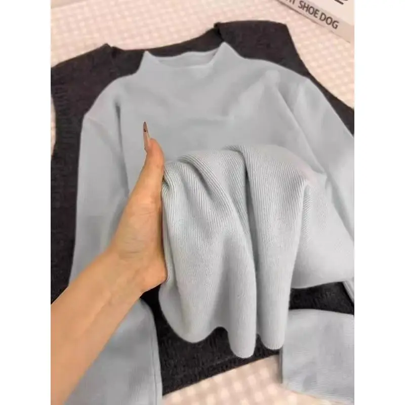 

Женский облегающий длинный вязаный свитер све све с высоким воротником, цветная внутренняя одежда, основа irt для поездок на работу, осенний дизайн