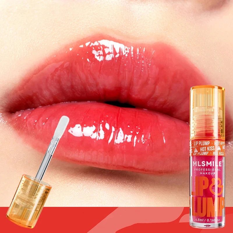 Lipgloss Líquido Hidratante Perolado, Transparente Espelho Lip Plumping Lipglaze, Sem Copo Pegajoso, Batom Sexy, Cosméticos Coreanos