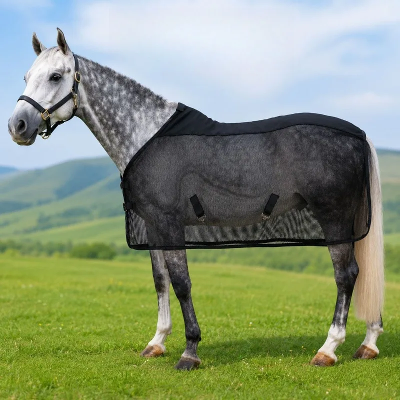 調節可能な通気性のある防蚊馬用シート-メッシュ馬用ブランケット-春秋用馬ケアウェア-馬具
