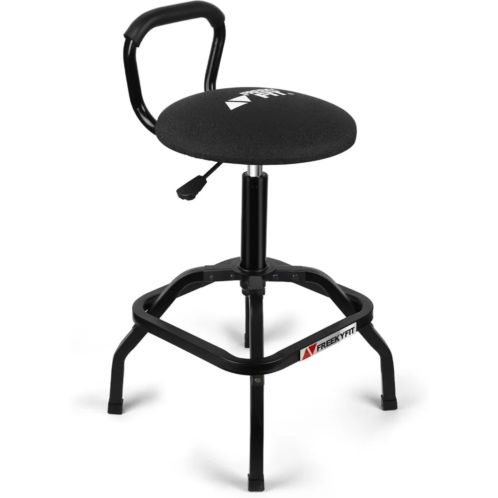

Adjustable Height Swivel Garage Stool with Backrest, Heavy Duty 300 LBS Capacity for Home Workshop