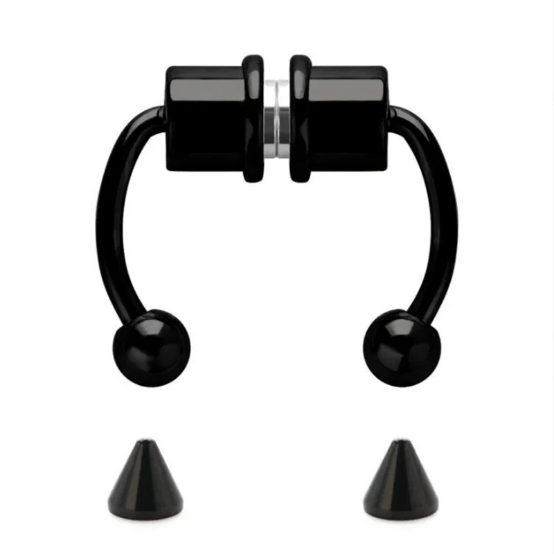 Magnetic Horseshoe Nose Rings, 316L Stainless Steel, Faux Septum Rings, Fake Piercing, Clip on, Hoop Rings, Gift for Women, Girl view 5