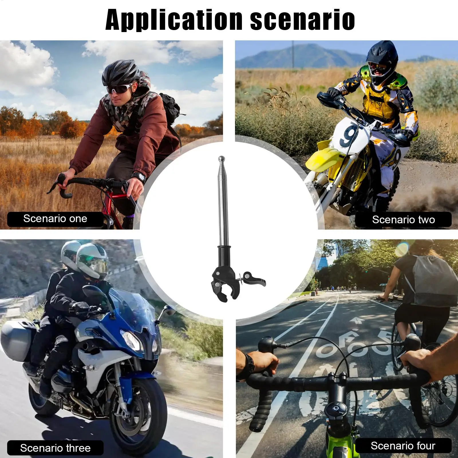 Motorcycle Flag Mount Bikes Flag Pole Holder Motorcycle Safety Flag Pole Bicycle Handlebar Flagpoles for Cycling Supplies