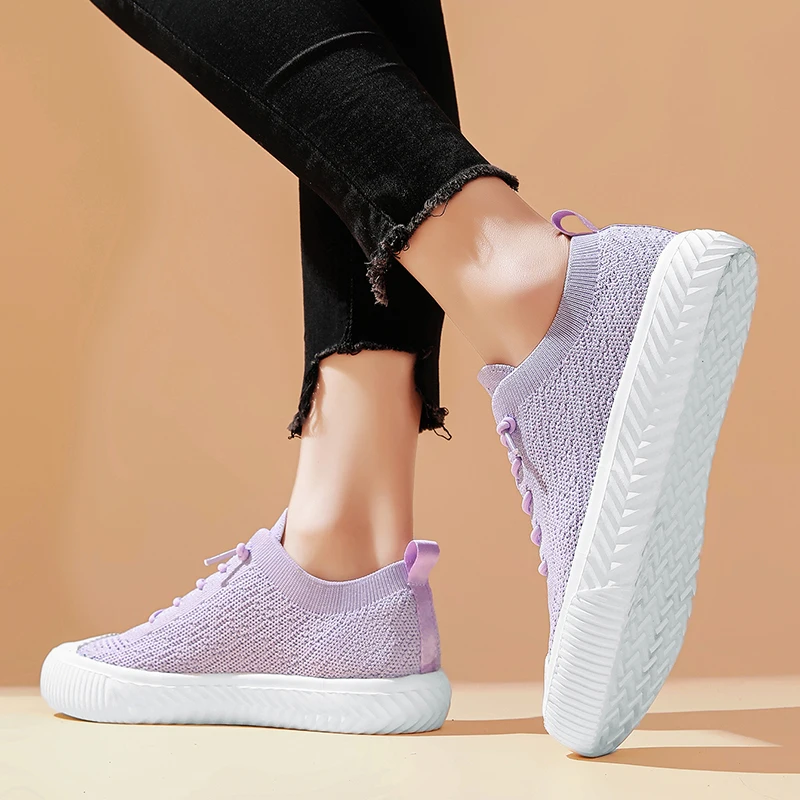 

Новые оригинальные весенне-летние прогулочные туфли для мужчин и женщин с цветной сеткой, круглым носком и дышащей тканью