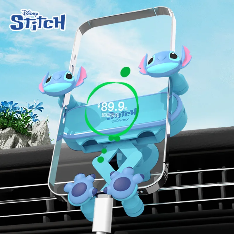 

Anime Stitch Car Phone Holder Bracket GPS Stand Cartoon Anti-Skidding Shockproof Rotatable Support Mobile Accessories Gifts