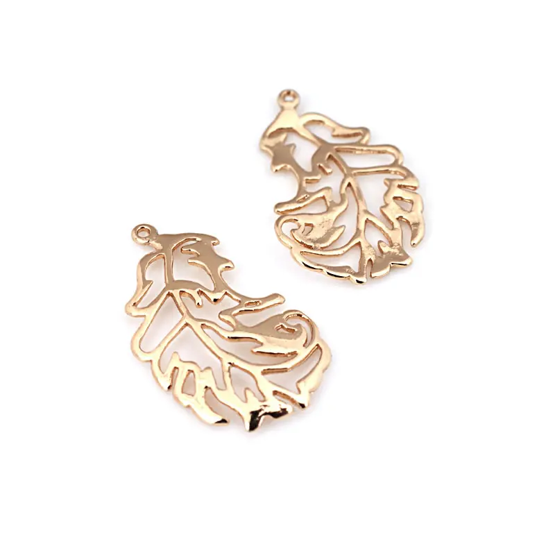 18K Gold Color Brass Feather Charms Pendants High Quality Diy Jewelry Making Supplies Necklace Earrings Accessories for Women