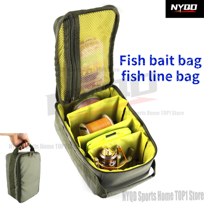 Fish bait bag, fish line bag, fishing gear bag, fish reel bag K87 partition fishing wheel bag fishing tackle bag