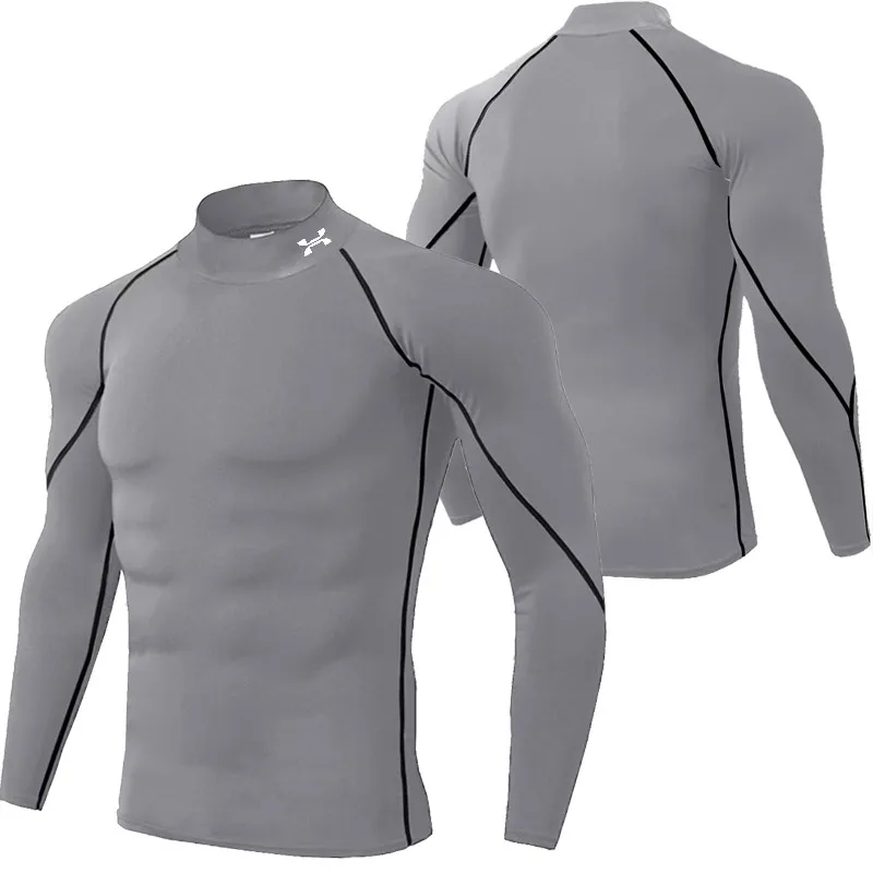 قميص منكمش للرجال، صالة الألعاب الرياضية واللياقة البدنية، والرياضة، والجري، تي شيرت علوي، تي شيرت بأكمام قصيرة سريع الجفاف للرجال #3