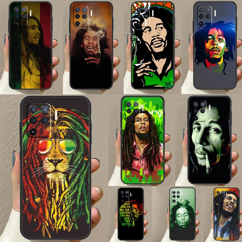 Reggae Bob Marley Case For OPPO A96 A76 A16 A94 A74 A54 A53 A57 S A15 A52 A72 A93 A5 A9 A31 A17 A77 A78 Coque