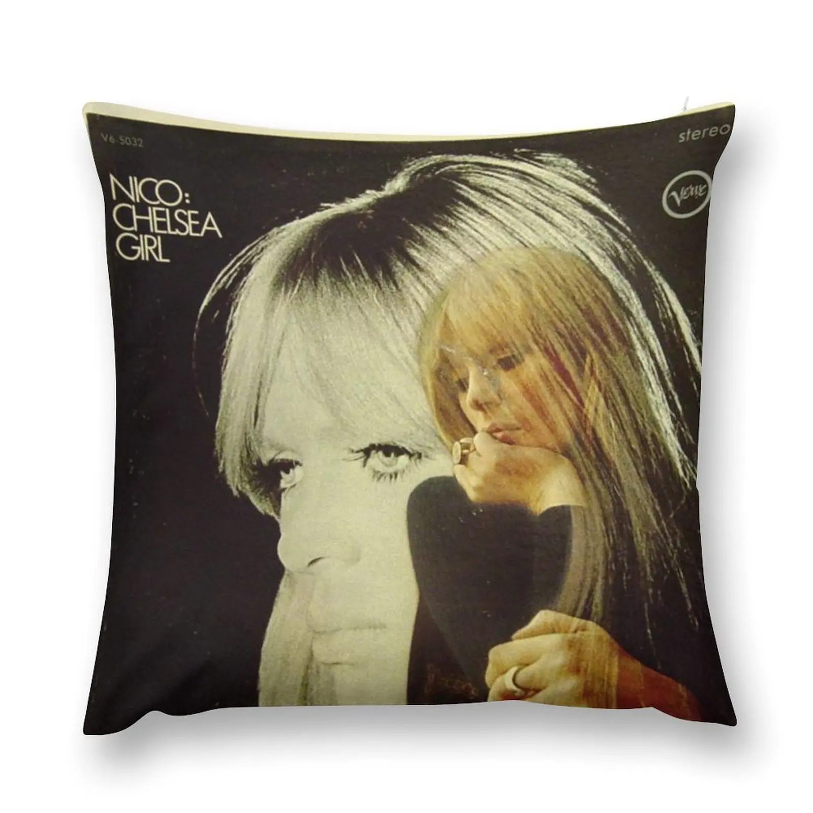 

Nico- Chelsea Girl, Stereo lp Cover Throw Pillow Sofas Covers christmas pillow case pillow
